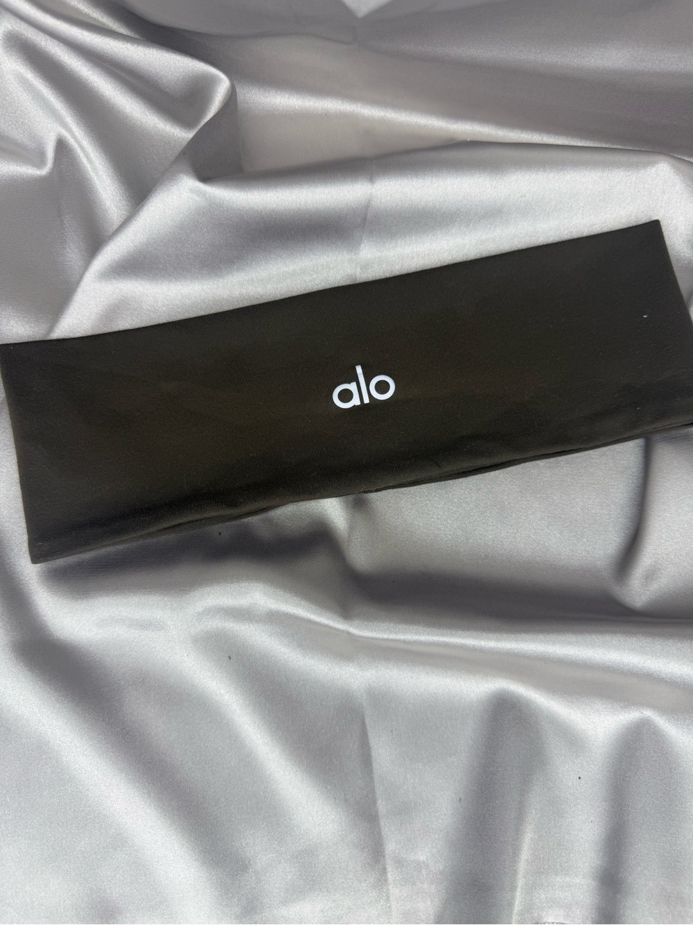 ALO Yoga Black Headband with White Logo
